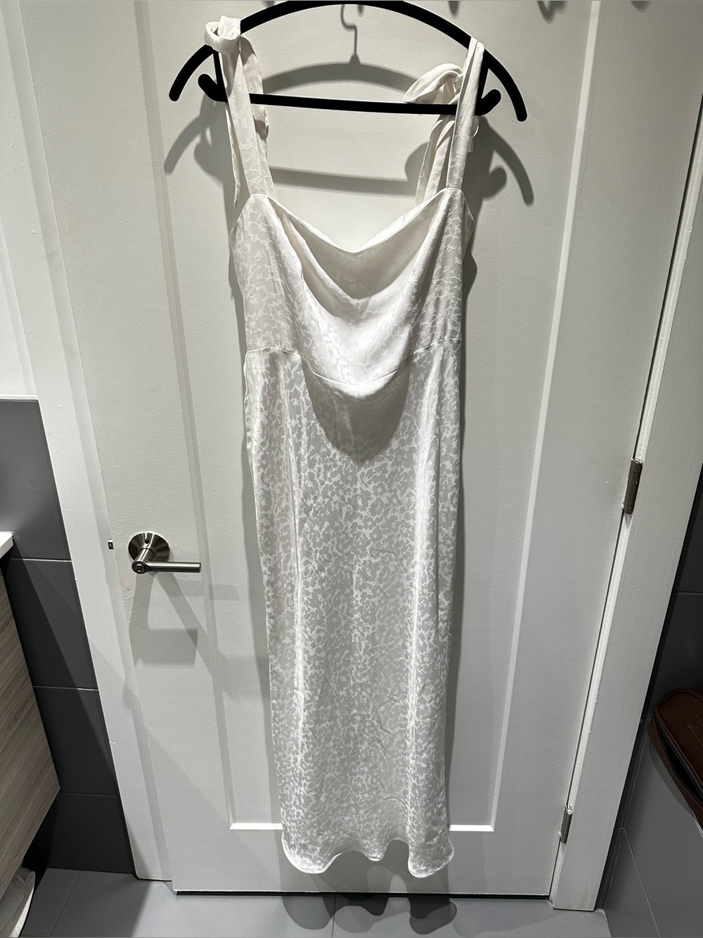 Park & Fifth Dalton Dress White Satin Cowl Neck Slip Dress